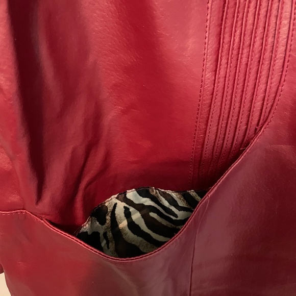 Denim & company red leather jacket size 1X - Picture 5 of 5